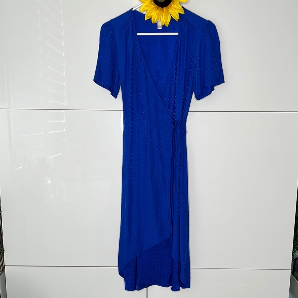Leith Elegant Blue Wrap Dress